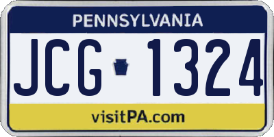 PA license plate JCG1324