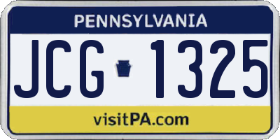 PA license plate JCG1325