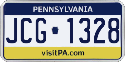 PA license plate JCG1328