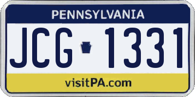 PA license plate JCG1331