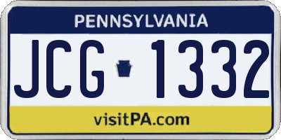 PA license plate JCG1332