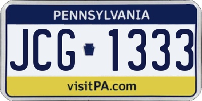 PA license plate JCG1333