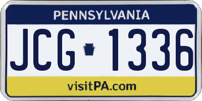 PA license plate JCG1336