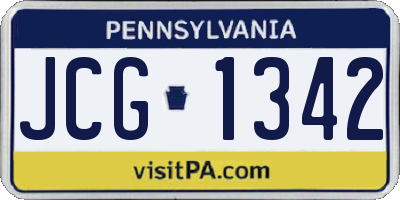 PA license plate JCG1342
