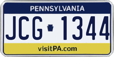 PA license plate JCG1344