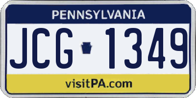 PA license plate JCG1349