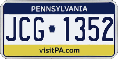 PA license plate JCG1352