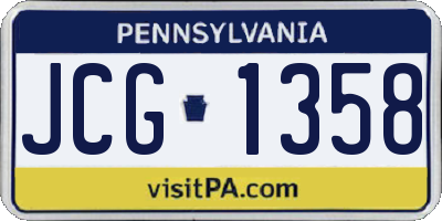 PA license plate JCG1358