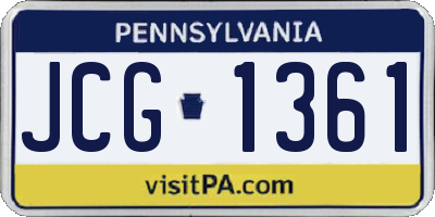 PA license plate JCG1361