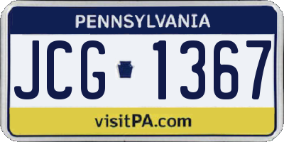 PA license plate JCG1367