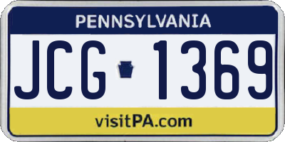 PA license plate JCG1369