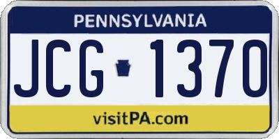 PA license plate JCG1370