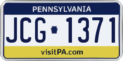 PA license plate JCG1371