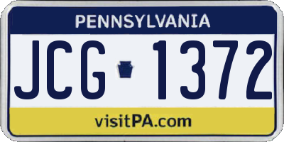 PA license plate JCG1372