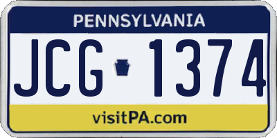 PA license plate JCG1374