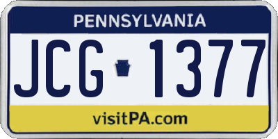PA license plate JCG1377