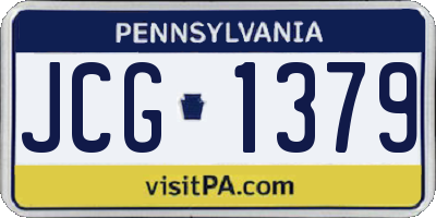 PA license plate JCG1379