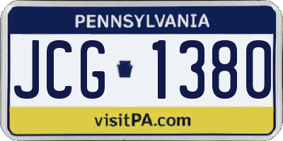 PA license plate JCG1380