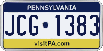 PA license plate JCG1383