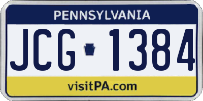 PA license plate JCG1384