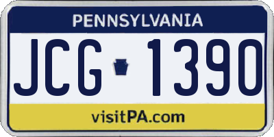 PA license plate JCG1390