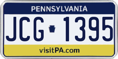 PA license plate JCG1395