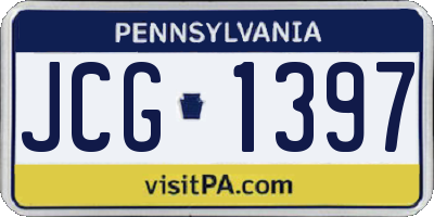 PA license plate JCG1397