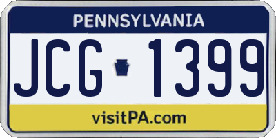 PA license plate JCG1399