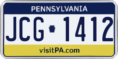 PA license plate JCG1412