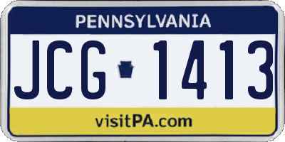 PA license plate JCG1413