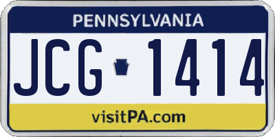 PA license plate JCG1414