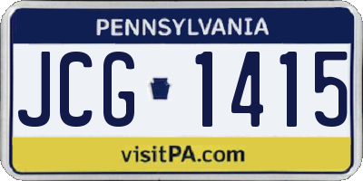 PA license plate JCG1415