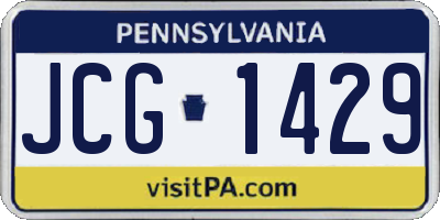 PA license plate JCG1429