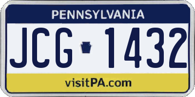 PA license plate JCG1432