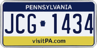PA license plate JCG1434