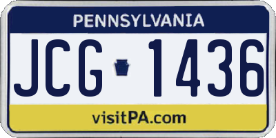 PA license plate JCG1436