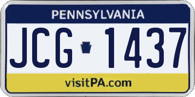 PA license plate JCG1437