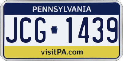 PA license plate JCG1439