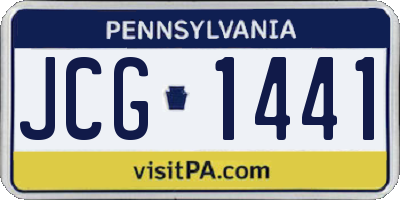 PA license plate JCG1441