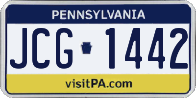PA license plate JCG1442
