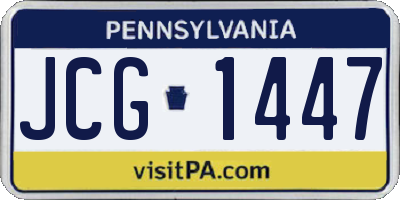 PA license plate JCG1447