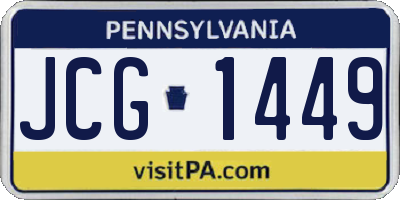 PA license plate JCG1449
