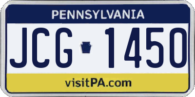 PA license plate JCG1450