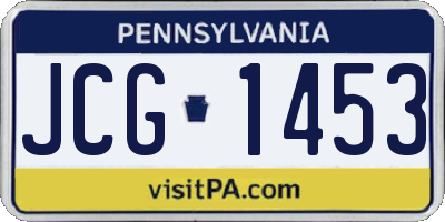 PA license plate JCG1453