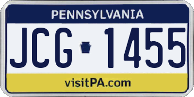 PA license plate JCG1455