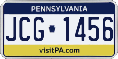 PA license plate JCG1456