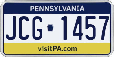 PA license plate JCG1457