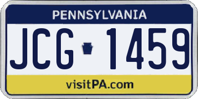 PA license plate JCG1459
