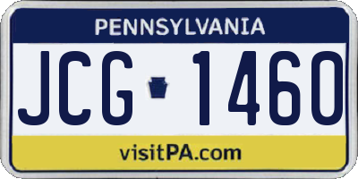 PA license plate JCG1460
