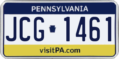 PA license plate JCG1461